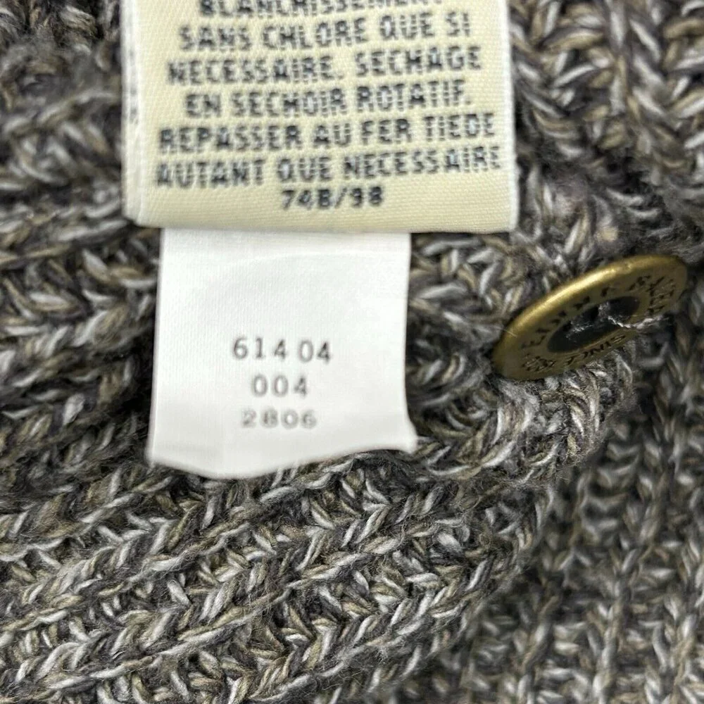 Eddie Bauer Sweater Mens Extra Large Gray Chunky Cable Knit Fisherman Henley XL - Picture 9 of 11